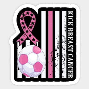 Kick Breast Cancer Awareness Soccer Pink Ribbon Sticker